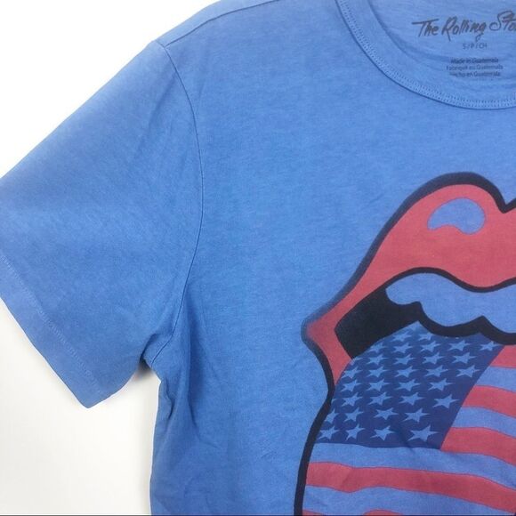 THE ROLLING STONES | Blue American Flag Themed Tee NEW Women’s Size Small - Picture 3 of 9